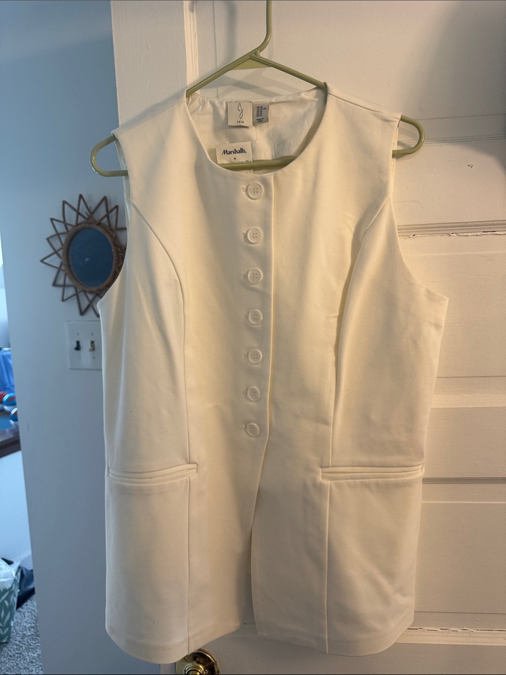 Marshalls Cream Sleeveless Button Vest